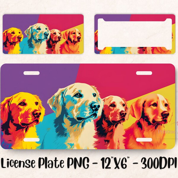 Golden Retriever License Plate Frame Etsy