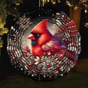 Roter Kardinal Windspinner PNG, Kardinal Windspinner Sublimation Design, Weihnachtsgedenkkardinal Windspinner Png Digitaler Download