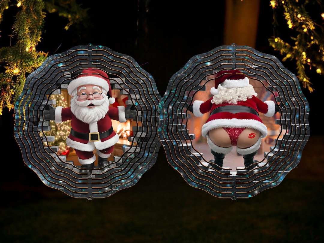 Christmas Wind Spinner PNG, Funny Santa Wind Spinner Sublimation Design ...