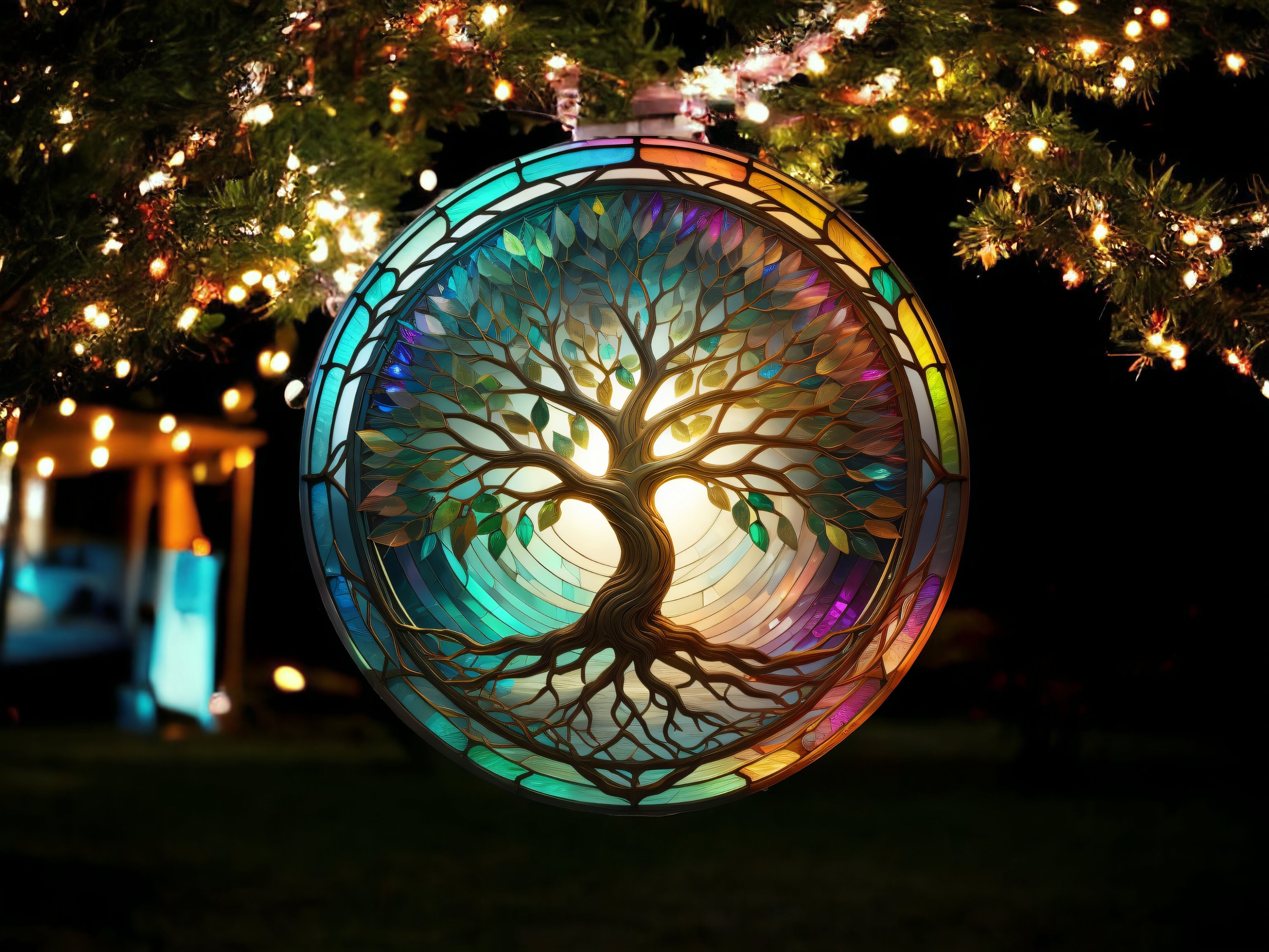 Whimsical Tree of Life 3D Stained Glass Wind Spinner Designs - Etsy