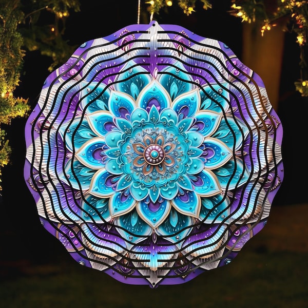 Mandala Wind Spinner Png Colorful Mandala Wind Spinner Sublimation Designs, Instant Download, Round PNG File, Outdoor Garden Spinners Png