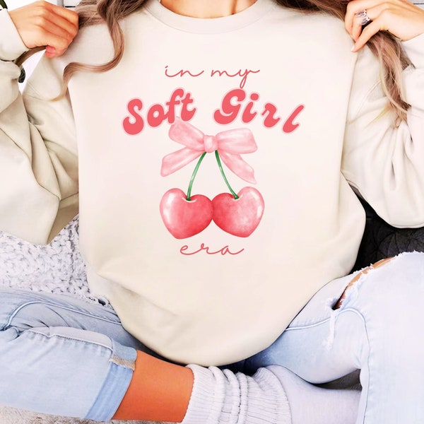 Soft Girl Era Png Coquette Bow Pink Cherry Hearts Sublimation Design Preppy Girly Valentine, Coquette Aesthetic PNG File, Digital Download