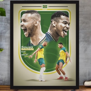 Volleyball Brazil Star Darlan & Alan Souza,Volleyball retro poster,Sport Poster,Volleyball,Art print, volleyball art,wall art,Voleibol