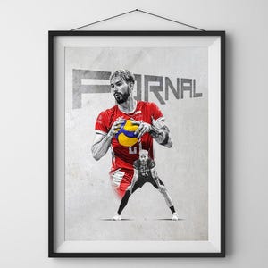 Tomasz Fornal – Minimalist Pencil Sketch style Volleyball Poster (Digital Download)