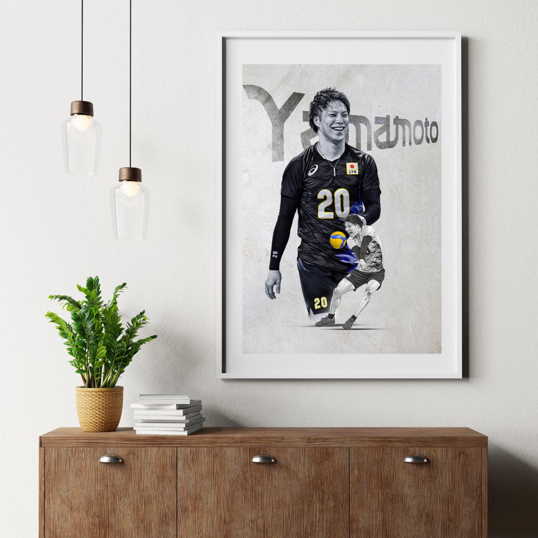 Tomohiro Yamamoto – Pencil Sketch Style Volleyball Print (digital