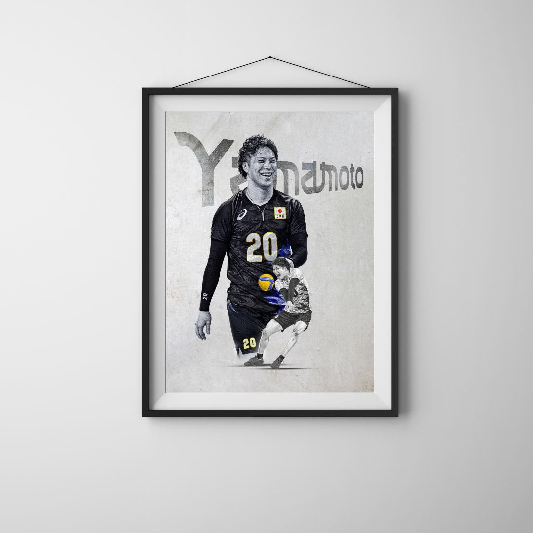 Tomohiro Yamamoto – Pencil Sketch Style Volleyball Print (digital