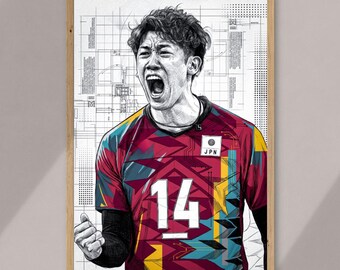 Yuki Ishikawa – Pencil Sketch Style Volleyball Print (digital