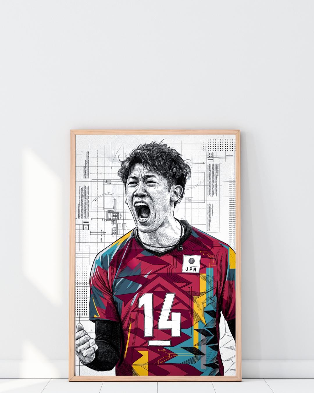 Yuki Ishikawa – Pencil Sketch Style Volleyball Print (digital