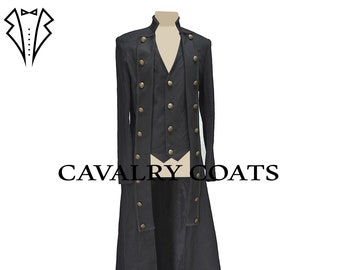 Men's Black Cotton Gothic Tailcoat: Victorian Aristocrat Costume