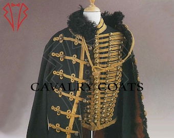 New Men Black Wool Grade Imperial Uniform, Royal Imperial Guard Uniform, Pelisse Troop Imperial Guard Uniform, Second Empire Jacket