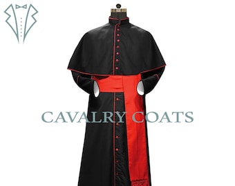 New Unisex Cotton Clergy Essentials, Bishop Cossack, Roman Cossack, Men Clergy Attire Robe, Single Breasted Bishop Cossack By Cavalry Coats