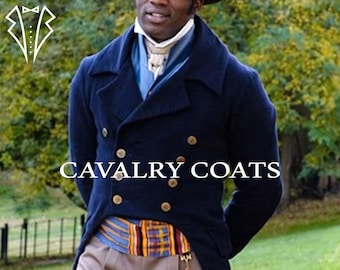 Navy Blue Wool Regency Tailcoat: Mr. Darcy Style Cavalry Coat