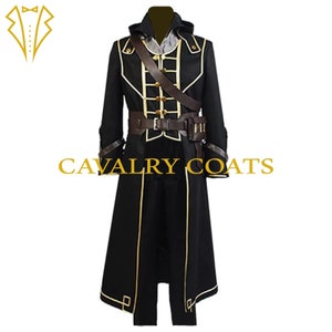 Neuer Herren-Schwarzer Wollmilitärstil-Frack, Herren-Gaming-Outfits, Steampunk-Frack von Cavalry Coats