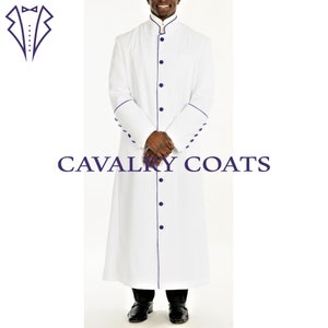 Men&#39;s White Cotton Clergy Robe: Adam Roman Cassock