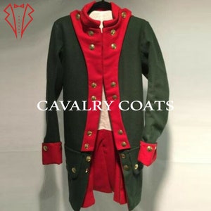 Men&#39;s Green Wool Feld Jager Coat: Steampunk British Officer Uniform