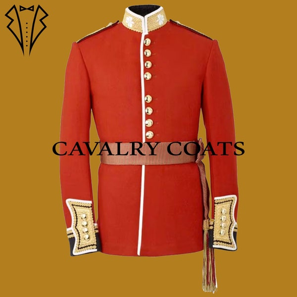 New Men's Red Wool British War Jacket, British Civil War Jacket, War Jacket By Cavalry Coats Accessories Are Not Included In Prices