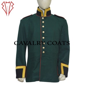 Men&#39;s Green Wool Imperial Tunic: 1895 Military Jacket