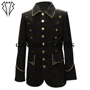 Royal British Uniform Mantel aus schwarzer Baumwolle für Herren: Imperialer Generalstabsoffizier