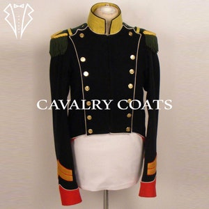 Men&#39;s Black Wool Napoleonic Tailcoat - Young Guard Voltigeur 1815 Corporal Jacket