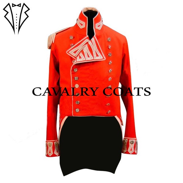 New Men's Red Wool British 41ST Regt Of Foot officers Coat, British Tailcoat Accessories Are not included in price By Cavalry Coats