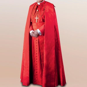 Red Silk Clergy Robe: Unisex Church Cossack Attire