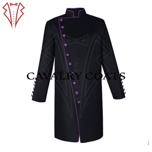 New Black Cotton Men Cassock Choir Short Cassock Minister Robe, Clergy Pulpit Robe, Clergy Pulpit Liturgical Church Top Coat