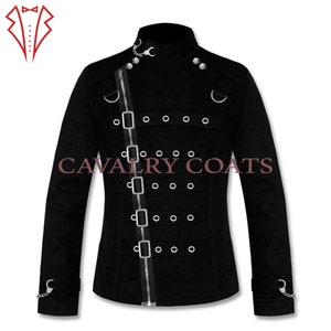 New Men Asylum Goth Jacket, Vampire Jacket, Asylum Jacket, Goth Jacket, Vampire Jacket,, Gothic Jacket Black Cotton Coat Black Friday Sale