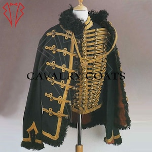 New Men Black Wool Grade Imperial Uniform, Royal Imperial Guard Uniform, Pelisse Troop Imperial Guard Uniform, Second Empire Jacket