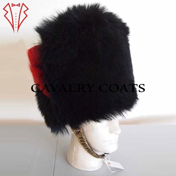 New British Royal 1950's to 1970's  Bearskin Hat, Guardsman's Bearskin Black Hat, British Guardsman Hat, 19th Century Royal Queen Guard Hat