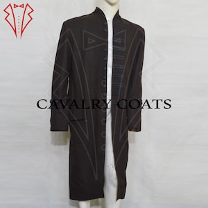 Men&#39;s Brown Wool 18th Century Pirate Frock Coat