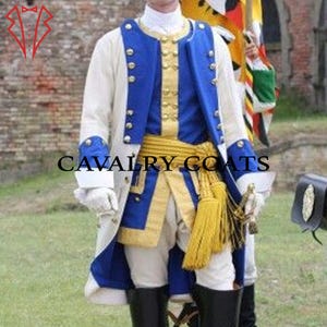 White Wool Continental Army Uniform: Revolutionary War British Soldier Coat