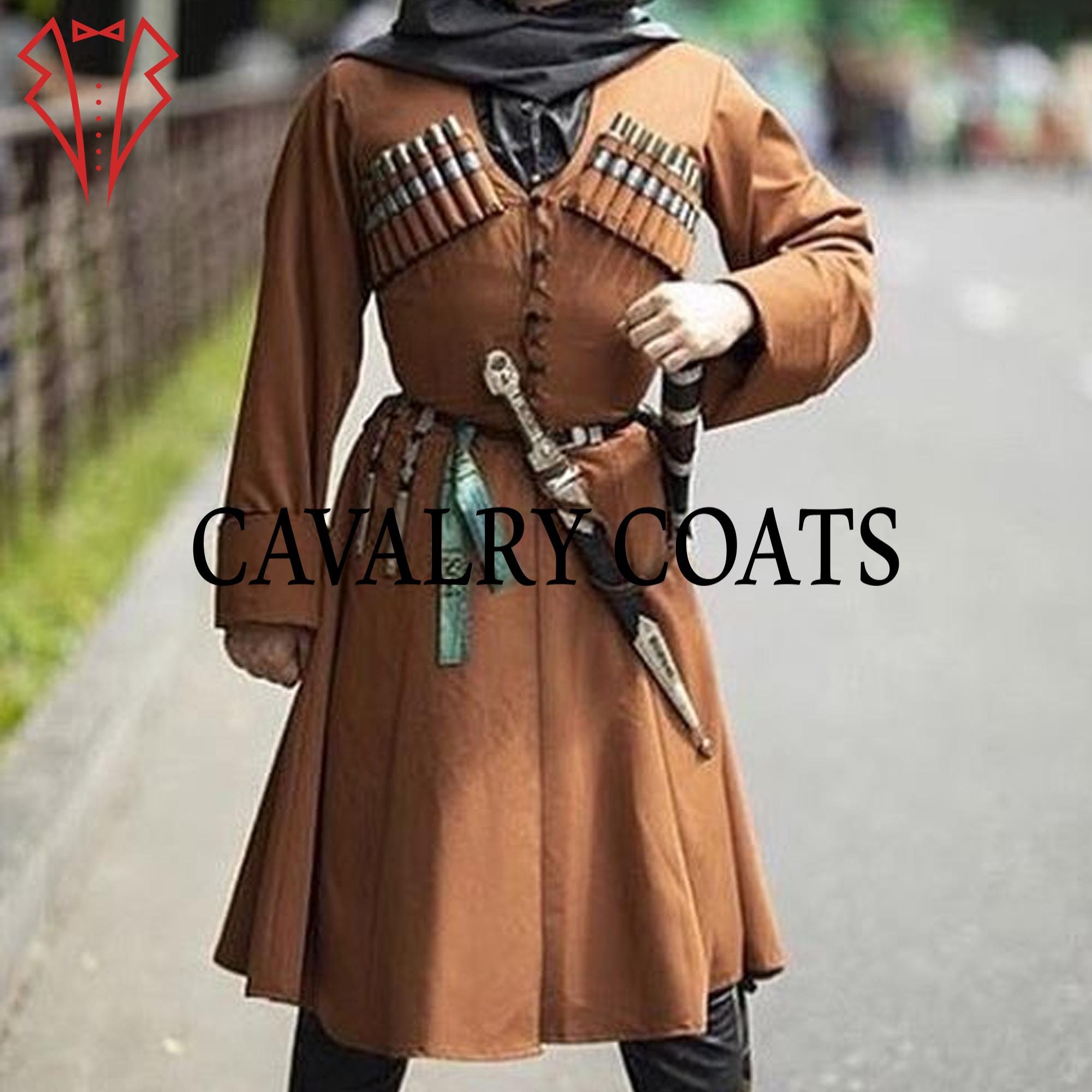 Georgian Man Traditional Costumes, Chokha Cossack, Brown Wool Coat