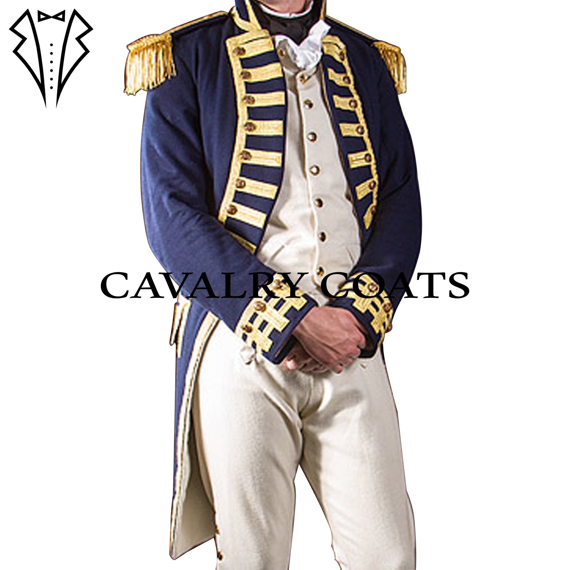 New Men Navy Blue Wool British Royal Navy Vice admiral Historical Military Jacket Admiral Frock Coat Cavalry Coats Etsy