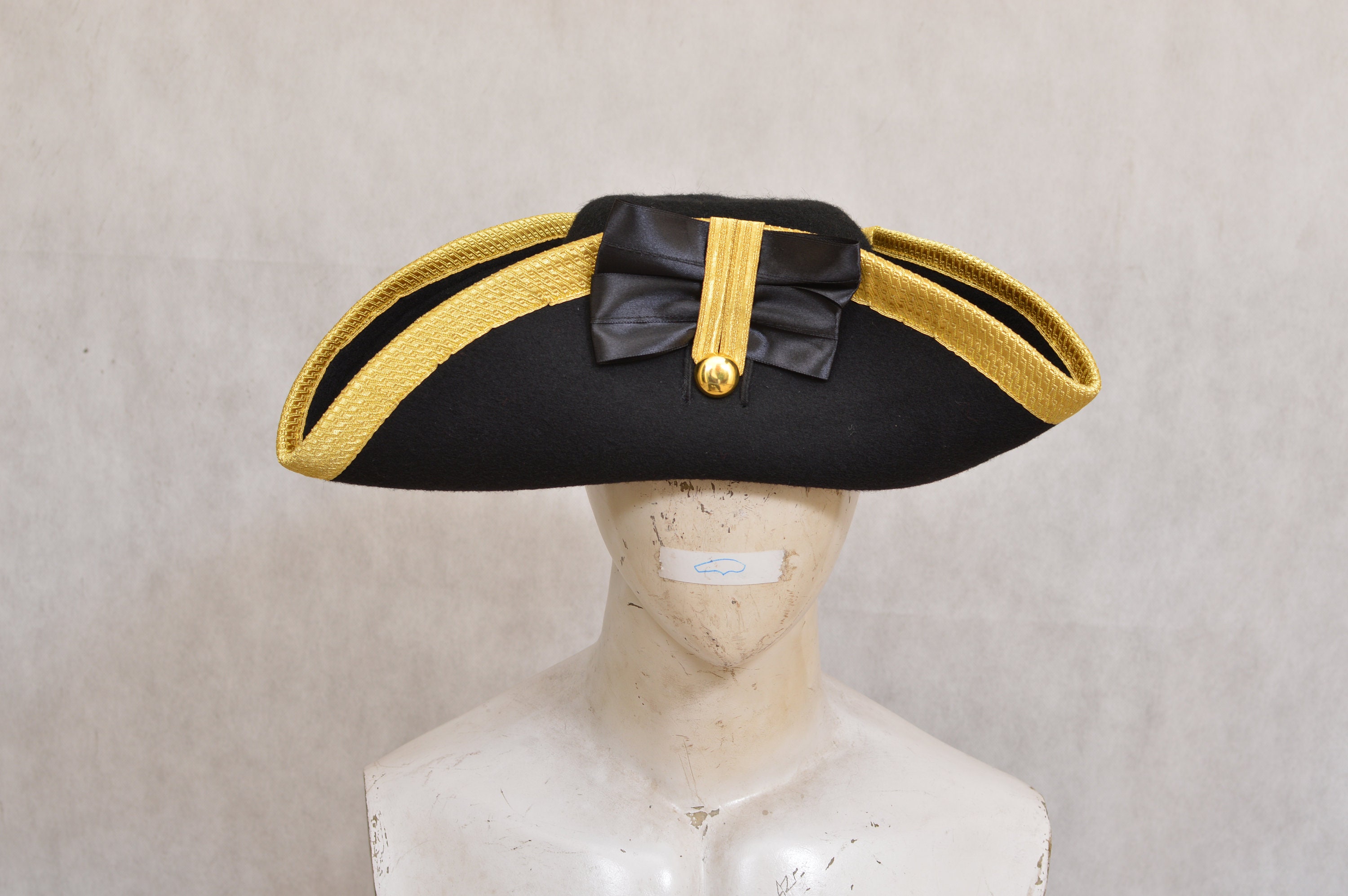 Pretty Black Wool w/Gold Trim Dress/Church/Saints Fan Hat Made in USA Gold Church Hat - Etsy main image 3