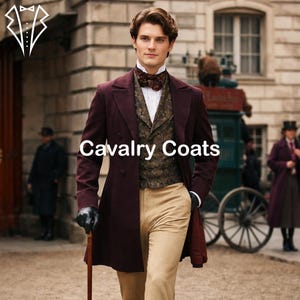 Herren Burgunder viktorianischer Gehrock Outfit, Edwardian Gentleman Jacke, Regency Brokat Weste Wolle Hose