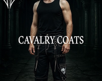 Pantalón de algodón con calavera gótica para hombre - Punk Rave Darkwear