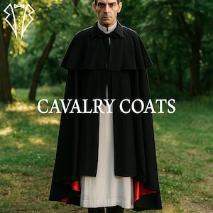 Clergy Cloak with Attached Cape – Priest Vestment Cape, Gothic Liturgical Robe, Church Garment