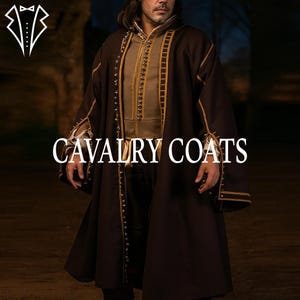 Brown Wool Frock Coat: 17th Century Gentleman&#39;s Overcoat