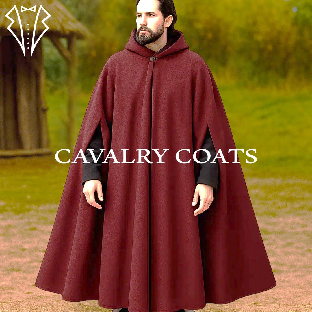 Maroon Viking Mantle, Wizard Robe, Medieval Warrior Cape, Viking Style ...