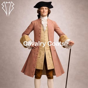 18th Century Colonial Gentleman Frock Coat Outfit, Georgian Aristocrat Suit, Revolutionary War Costume