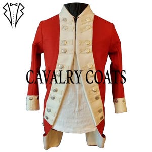 Men&#39;s Red Wool British Regiment Jacket: Royal Frock Coat