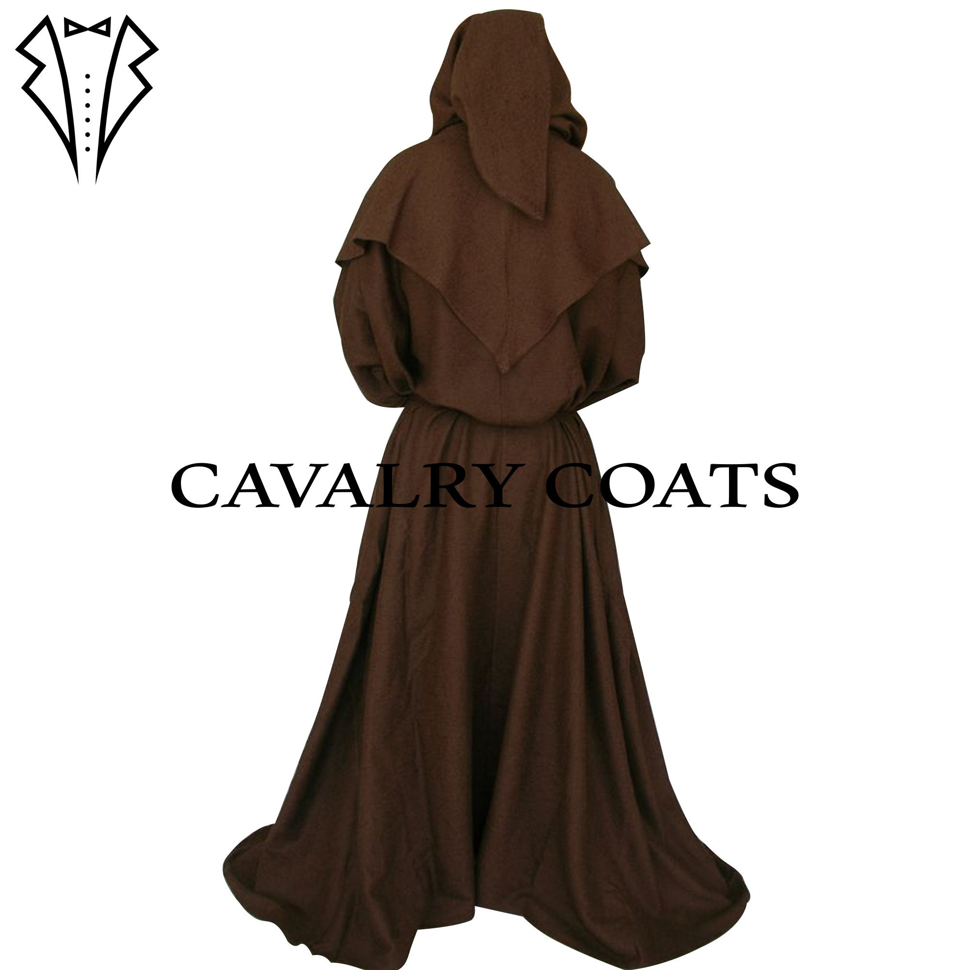 Unisex Brown Wool Monk Robe: Medieval Priest Costume With Hood - Etsy