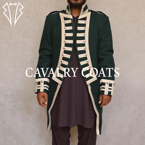 Men's Green Wool Royal Admiral Tailcoat British Navy Style