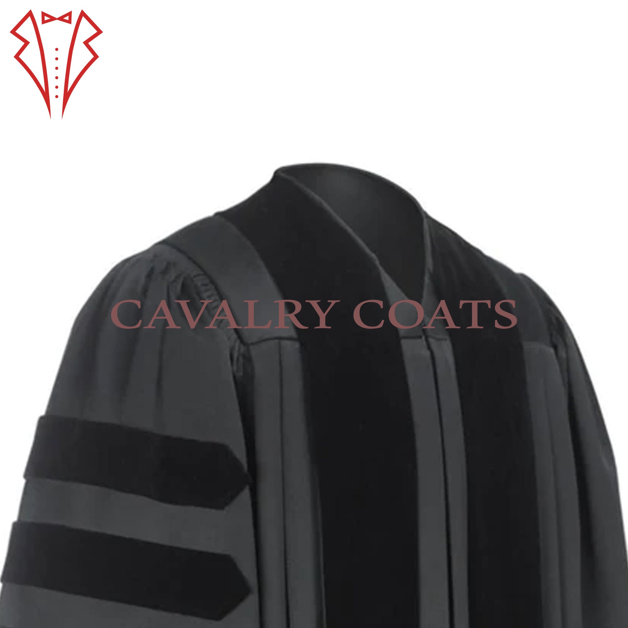 Lordly Robe Unisex Black Cotton & Velvet Clergy Robe - Deluxe Liturgical Vestment ...