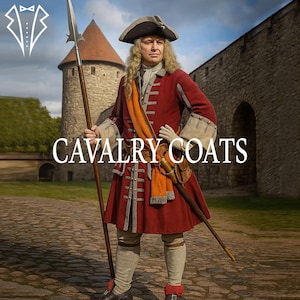 Maroon Wool Frock Coat: 17th Century Gentleman&#39;s Style