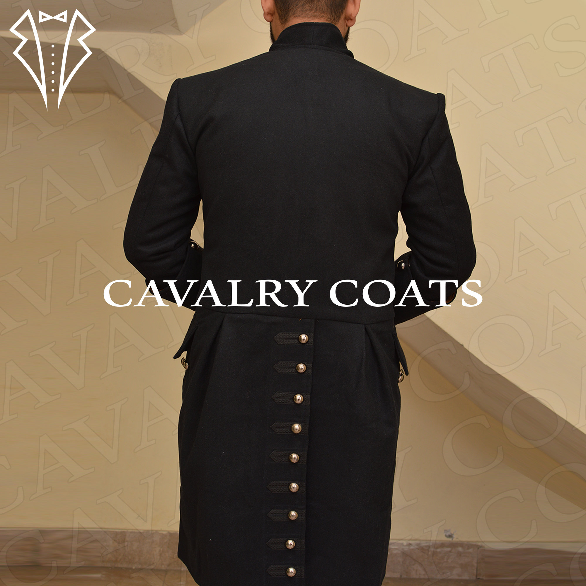 18th Century Black Colonial Frock Coat, Men’s Victorian Long Coat ...
