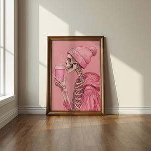 Trendy decor, pink decor, home, dekor,skeleton poster