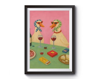 Funny Duck Art Print | Whimsical Kitchen Decor (Digital Download)