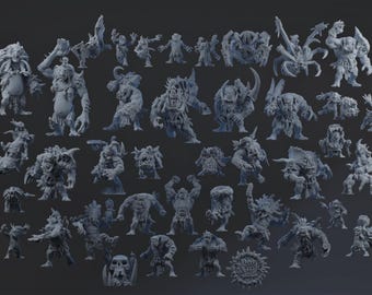 DE KRETACEOUS KRUMPAZ Wilde Orcs - Primitieve Orcs Team - Brutefun Miniatures - Fantasy Football Volledig Team