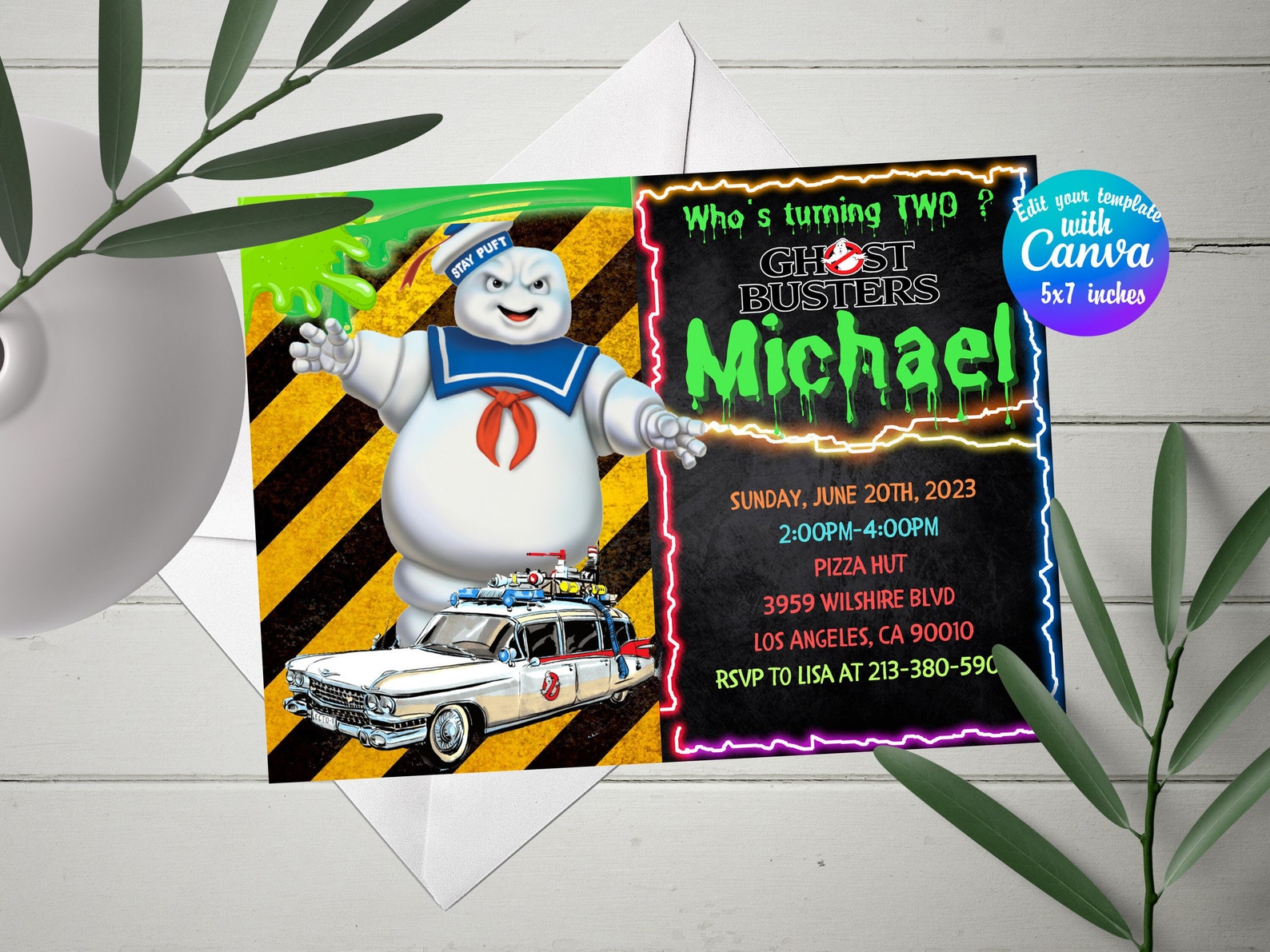 Ghostbusters Birthday Invitation Ghostbusters Invitation - Etsy